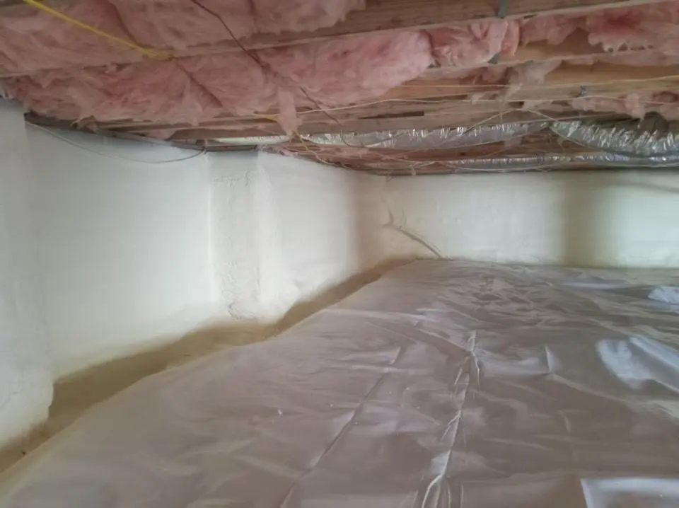Crawl space encapsulation with closed-cell spray foam for Roof Waterproofing in Timberlane