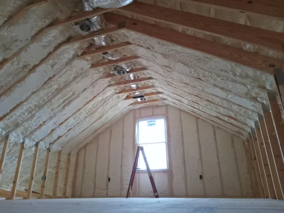 Spray foam roofing application for Crawl Space Insulation project in Timberlane
